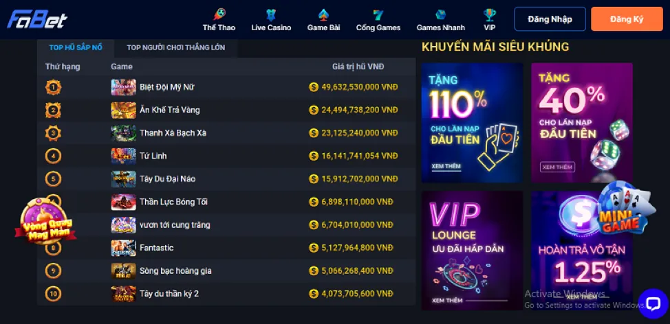 Tổng hợp các trò chơi đa dạng tại lg777 login bao gồm thể thao, casino, slot và đá gà